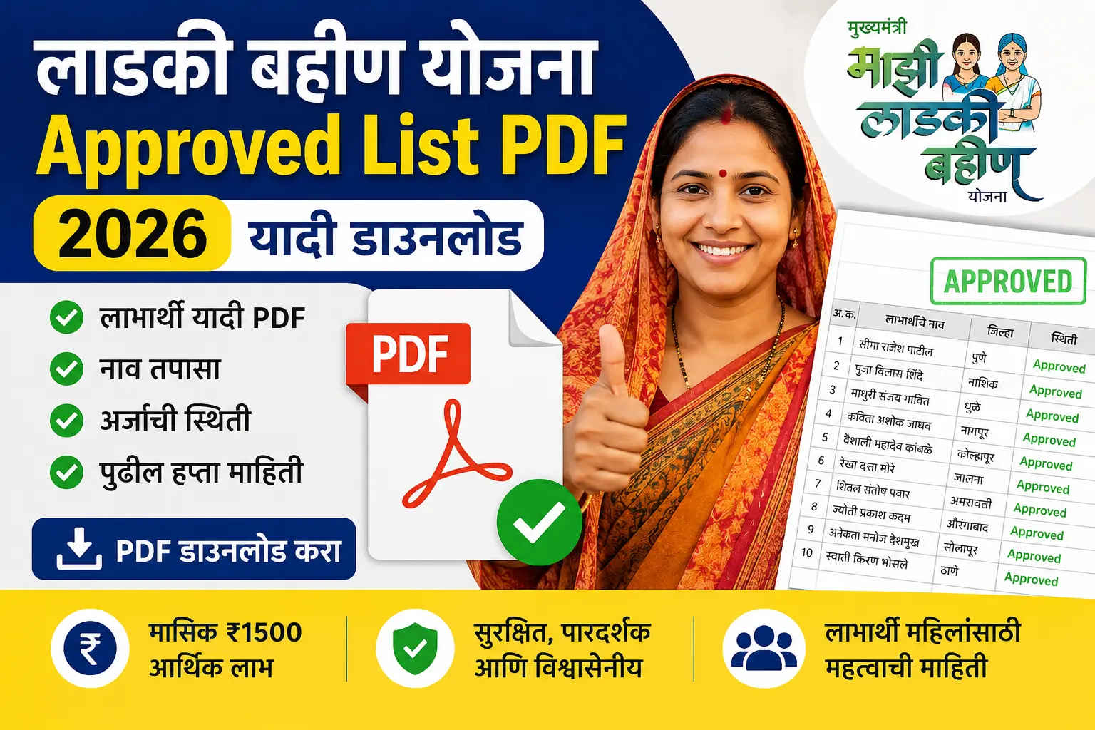 Ladki Bahin Approved List PDF
