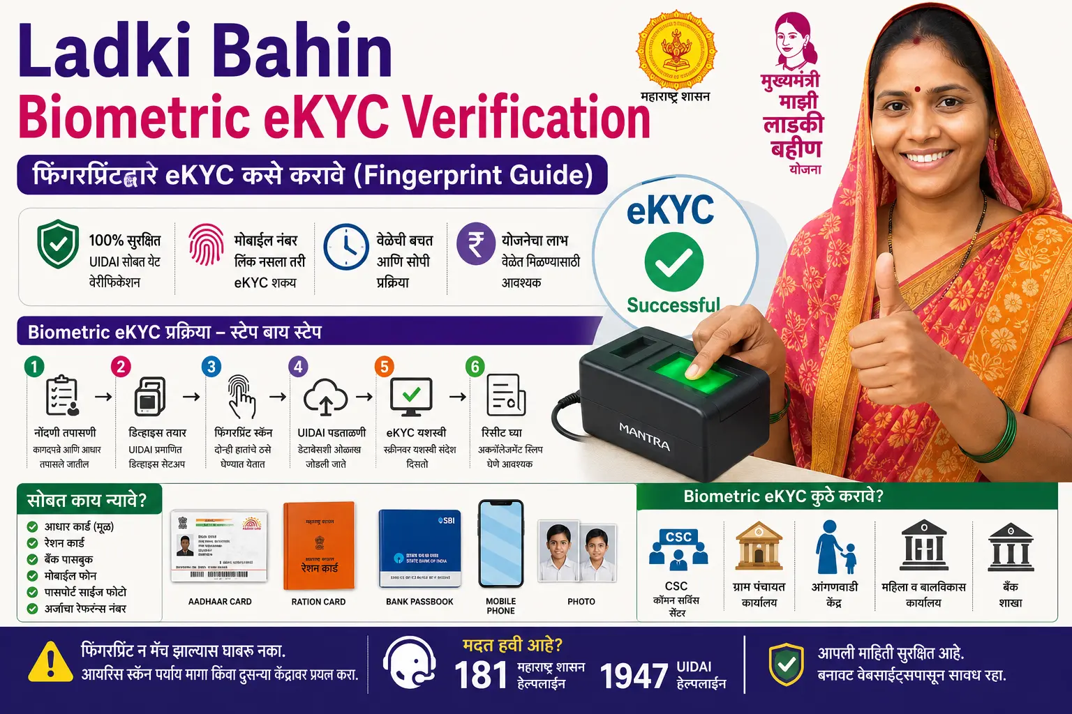 Ladki Bahin Biometric eKYC Verification